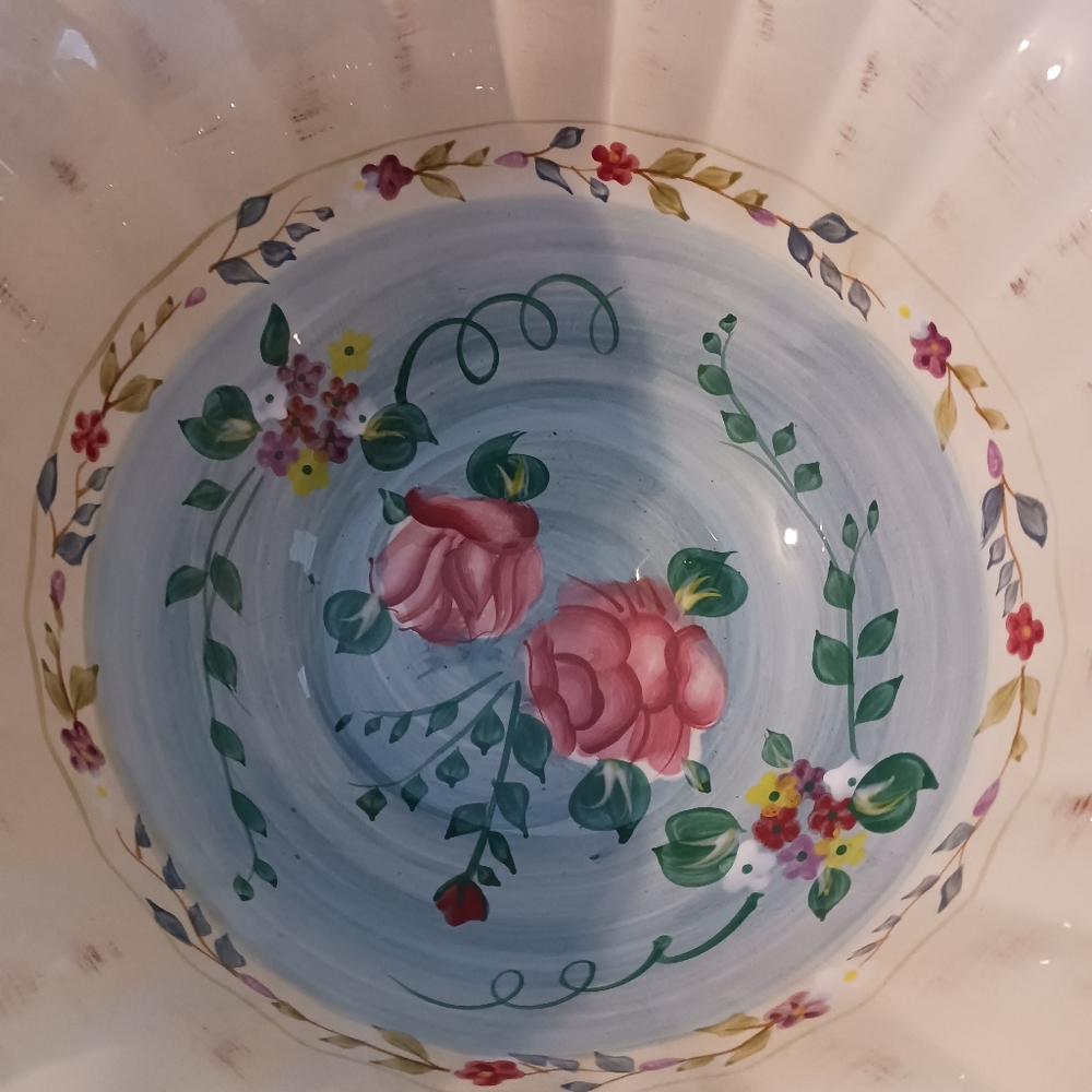 Certified International Floral Large 13"×7" Pasta Serving Bowl🍲A 🎁VINTAGE GEM. - Picture 15 of 16